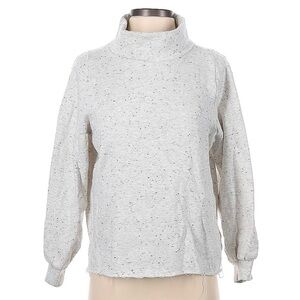 Madewell Speckled Light Gray Turtleneck Sweater